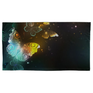 Luminous Butterfly and Night butterflies Pillowcase