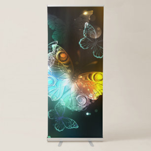 Luminous Butterfly and Night butterflies Retractable Banner