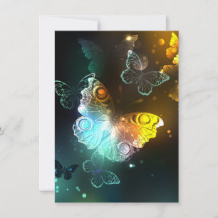 Luminous Butterfly and Night butterflies Save The Date