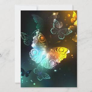 Luminous Butterfly and Night butterflies Save The Date