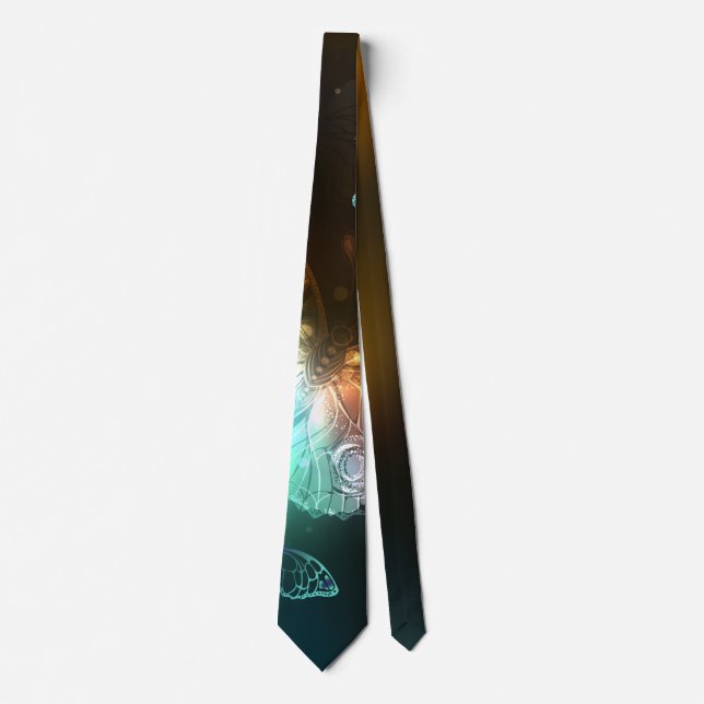 Luminous Butterfly and Night butterflies Tie (Front)