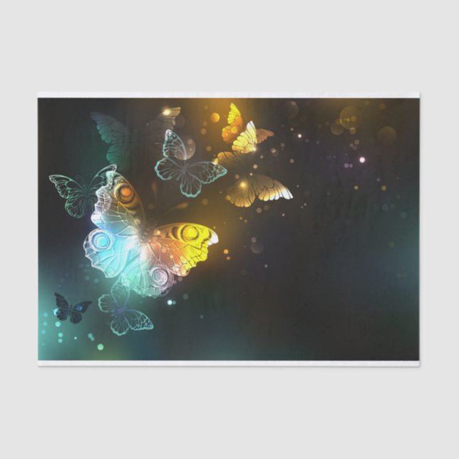 Luminous Butterfly and Night butterflies Tissue Paper (Front)