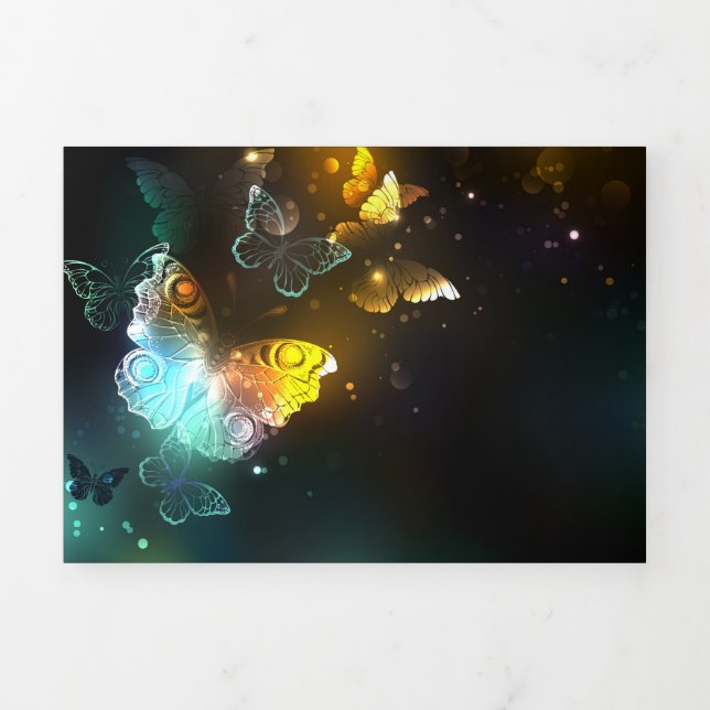 Luminous Butterfly and Night butterflies Tri-Fold Announcement (Cover)