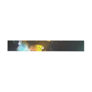 Luminous Butterfly and Night butterflies Wraparound Address Label