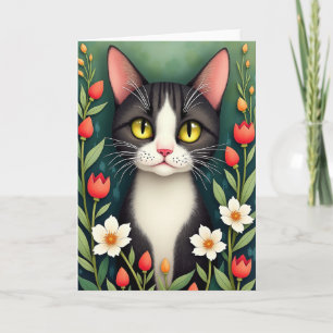 Luminous Cat Birthday Card