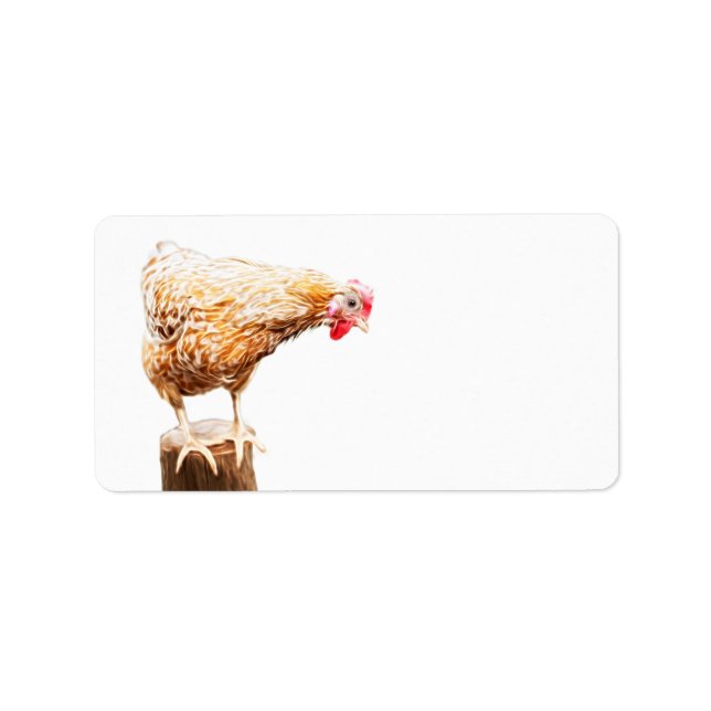 Luminous Chicken Art Shipping Label Sticker (Front)