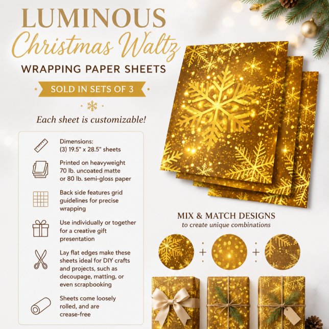 Luminous Christmas Waltz Wrapping Paper Sheet (Creator Uploaded)