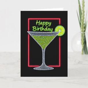 Luminous Cocktail Birthday Card