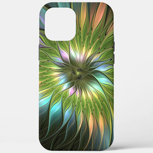 Luminous Colourful Fantasy Flower Fractal Art Case-Mate iPhone Case (Back)