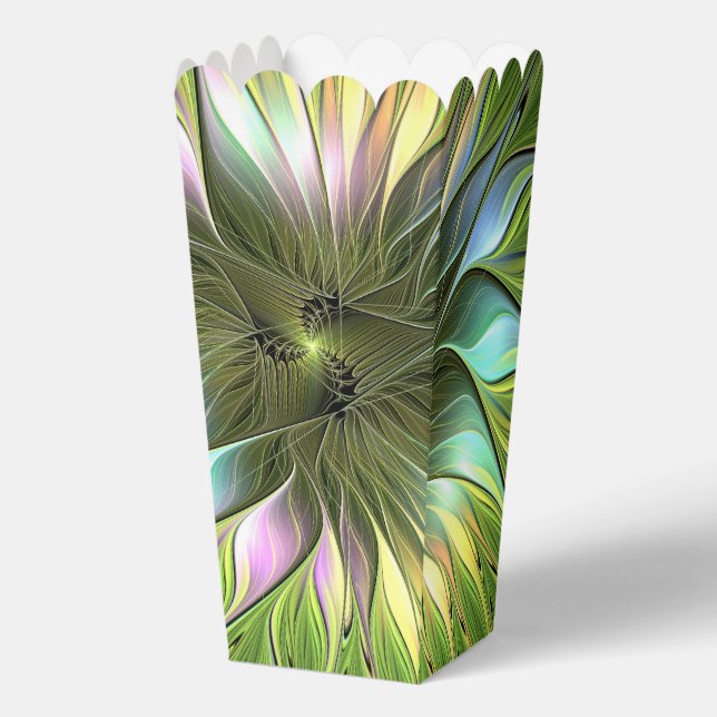 Luminous Colourful Fantasy Flower Fractal Art Favour Box (Front)