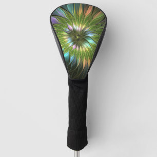Luminous Colourful Fantasy Flower Fractal Art Golf Head Cover
