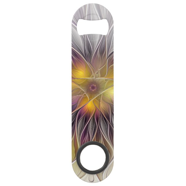 Luminous Colourful Flower, Abstract Modern Fractal (Front)