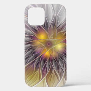 Luminous Colourful Flower, Abstract Modern Fractal iPhone 12 Pro Case