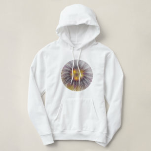 Luminous Colourful Flower, Abstract Modern Fractal Hoodie