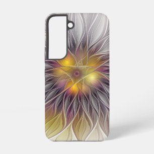 Luminous Colourful Flower, Abstract Modern Fractal Samsung Galaxy Case