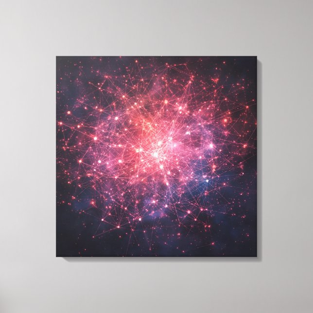 Luminous Connections: A Digital Dreamscape Canvas Print (Front)