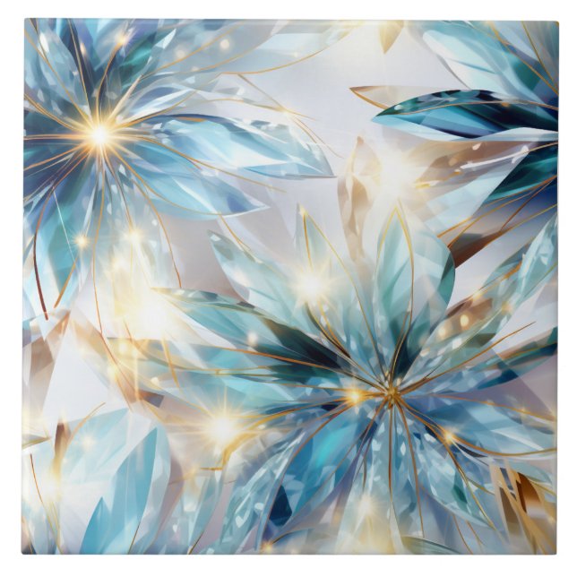 Luminous Crystal Flowers Tile (Front)