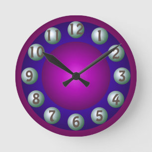 Luminous Dimensional Bold Colourful Contemporary Round Clock