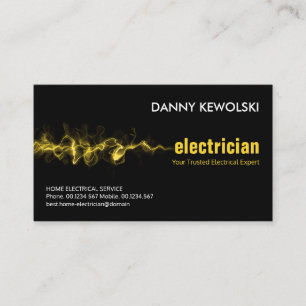 Luminous Electrical Lightning Strike, Electrician Business Card