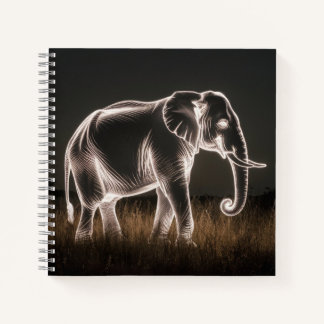 Luminous Elephant Silhouette Notebook