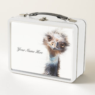 Luminous Emu Bird Art Metal Lunch Box