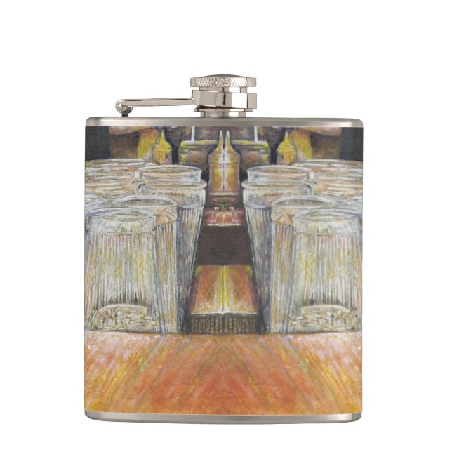 Luminous Equivalent of Passionate Emotions Hip Flask (Front)