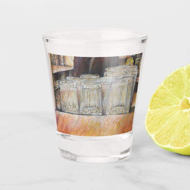 Luminous Equivalent of Passionate Emotions Shot Glass (Front)