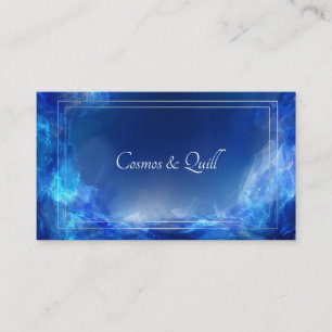 Luminous Ethereal Abstract Blue & Silver Business Card