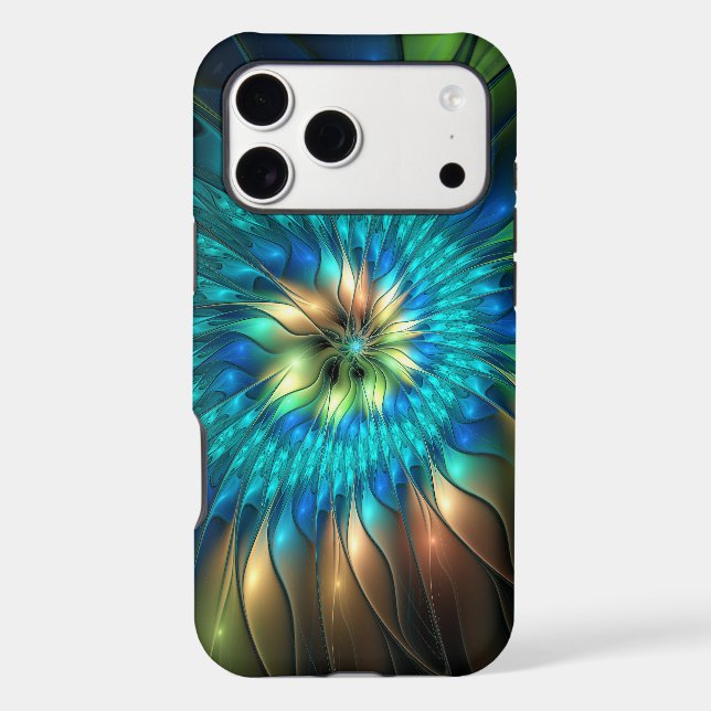 Luminous Fantasy Flower, Colorful Abstract Fractal (Back)