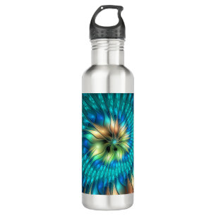 Luminous Fantasy Flower, Colourful Abstract Fracta 710 Ml Water Bottle