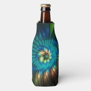 Luminous Fantasy Flower, Colourful Abstract Fracta Bottle Cooler