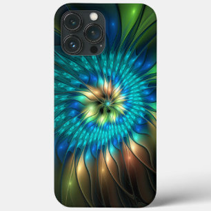 Luminous Fantasy Flower, Colourful Abstract Fracta iPhone 13 Pro Max Case