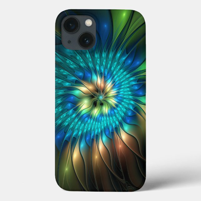 Luminous Fantasy Flower, Colourful Abstract Fracta Case-Mate iPhone Case (Back)