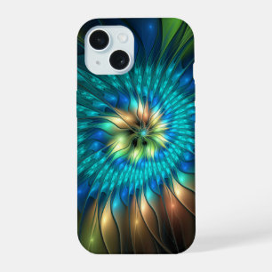 Luminous Fantasy Flower, Colourful Abstract Fracta iPhone 15 Case
