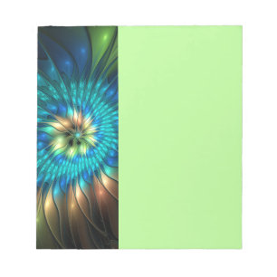 Luminous Fantasy Flower, Colourful Abstract Fracta Notepad