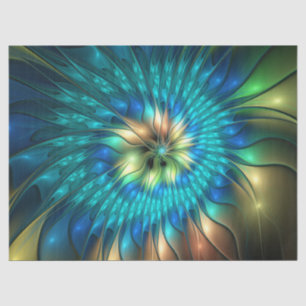 Luminous Fantasy Flower, Colourful Abstract Fracta Tissue Paper