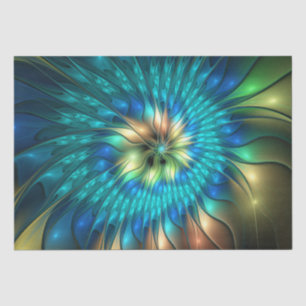 Luminous Fantasy Flower, Colourful Abstract Fracta Tissue Paper
