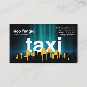 Luminous Floating TAXI Skyline Taxi Driver Business Card