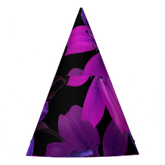 Luminous floral pattern, neon jungle lights. party hat