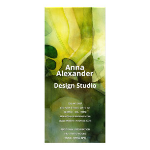 Luminous Flow   Green Abstract Watercolor  Rack Card