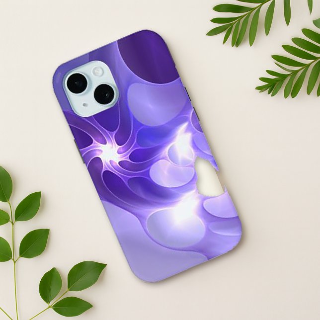 Luminous Flow Purple Abstract Glow iPhone 15 Case (Creator Uploaded)
