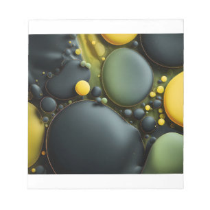 Luminous Fluid Dynamics: Yellow and Green Abstract Notepad
