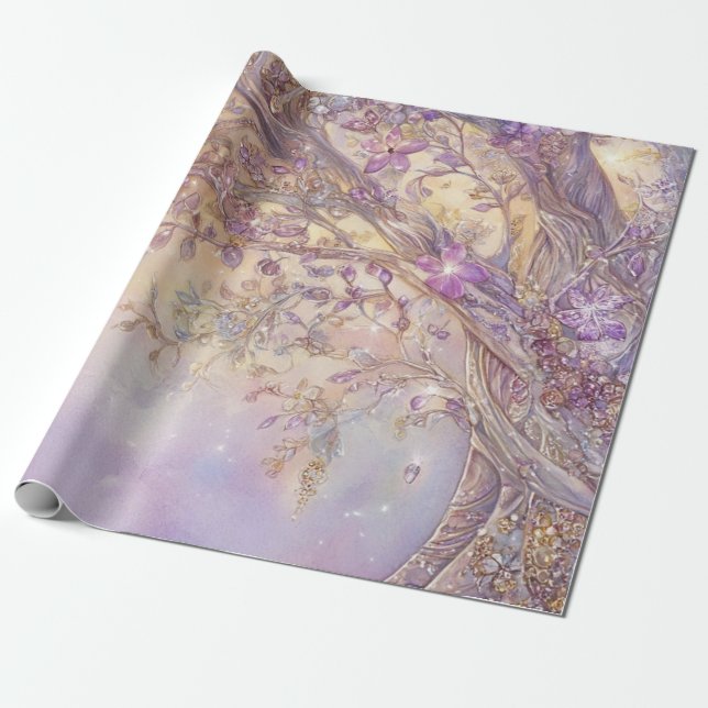 Luminous Forest Wrapping Paper (Unrolled)