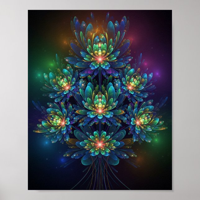 Luminous Fractal Flower Print (Front)