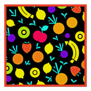 Luminous Fruit Fiesta Poster