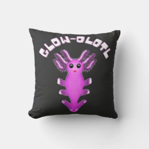 Luminous Galaxy Axolotl Digital Art  Cushion