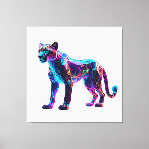 Luminous Glass Cheetah– Unique Luxury Home Canvas Print