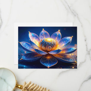 Luminous Glowing Lotus Flower Thank You Card