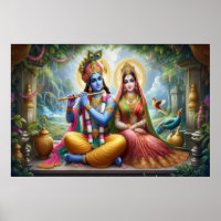 Luminous Gods Art: Krishna Radha, Divine Couple