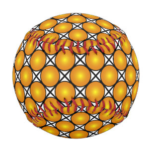 Luminous Golden Dots Black White Lattice Pattern Baseball